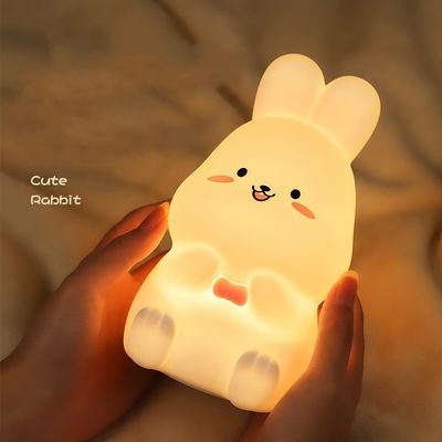 1,2738 lâmpada Patting da noite do quarto plástico do silicone do coelho da modelação por injeção