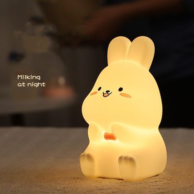 1,2738 lâmpada Patting da noite do quarto plástico do silicone do coelho da modelação por injeção